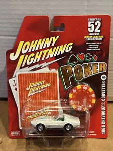 Johnny Lightning Poker 1968 Chevrolet Corvette Bianco #6 - Nuovo con scatola - Foto 1 di 6