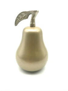 Vintage Matte Gold Metal Faux Pear Fruit Holiday Fall Christmas Natural Decor' - Picture 1 of 8