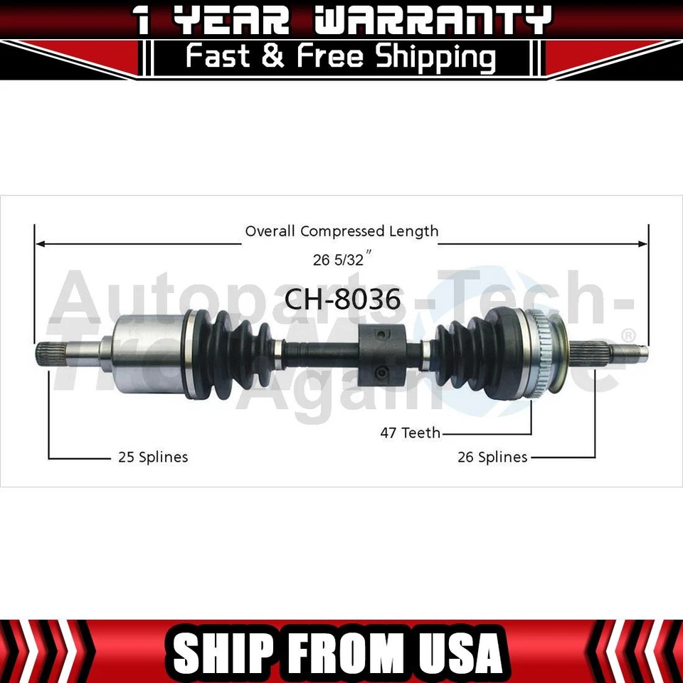 Eje delantero derecho TrakMotive 1 para Dodge Grand Caravan 1987-1995 Foto 1 de 1
