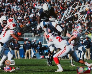 Miles Sanders Autographed Penn State 8x10 HM Jump Photo-Beckett W Hologram - Picture 1 of 11