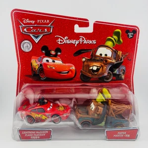 DISNEY PIXAR DINSEY PARQUES COCHES LIGHTNING MCQUEEN MICKEY & MATER GOOFY - Imagen 1 de 2