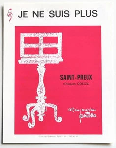 Partition sheet music SAINT-PREUX : Je Ne Suis PLus * 60's - Foto 1 di 1