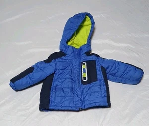 Oshkosh Kleinkind Junge Winter gefütterte Jacke mit Kapuze Reißverschluss blau 2T sanft gebraucht - Bild 1 von 8