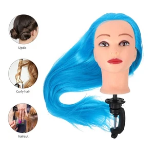 Cabezal de entrenamiento con cabello de seda realista de alta temperatura para peinar - Imagen 1 de 12