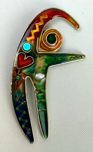 Vintage Yossi Steinberg handgefertigte abstrakte moderne Tänzerin Anstecknadel Brosche KOSTENLOSER VERSAND!! - Bild 1 von 5