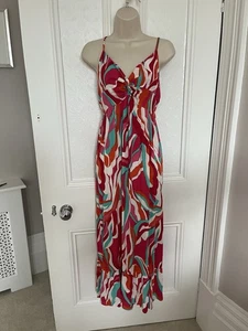 Beautiful Colourful Strappy Maxi Dress Size 12 Petite Sosandar - Picture 1 of 14