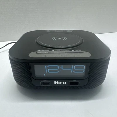 Reloj Bluetooth Ihome Hw5B con Carga Qi, Doble USB y Alarma de Un Día Foto 1 de 4
