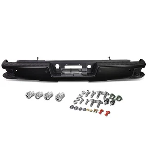 Fit 14-17 Silverado Sierra 1500-3500 Black Stainless Rear Step Bumper Assembly - Picture 1 of 4