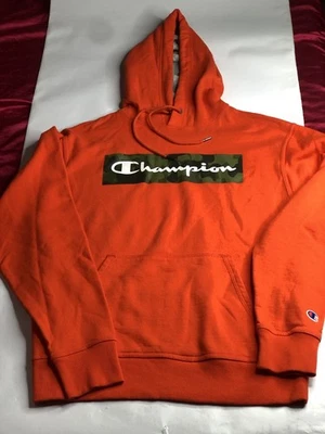 Champion Sweater Adult Medium Orange Green Camo Sweatshirt Hoodie Mens - Image 1 of 4