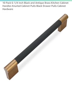 10 Stück Küchenschrankgriffe schwarz und antik Bronze gerändelt Schubladengriffe 6 Zoll - Bild 1 von 6
