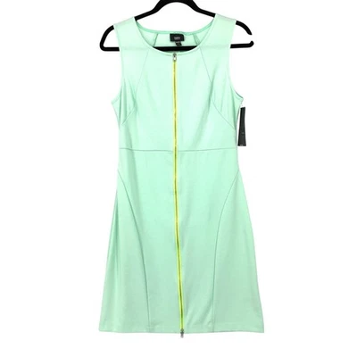 Y2K Mossimo Zip Front Sleeveless Dress Womens Size Medium Mint Green NEW - Image 1 of 4