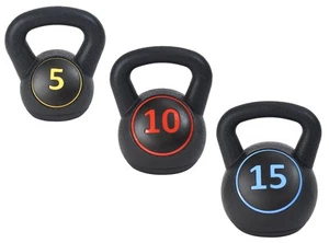 Wide Grip Kettlebell Training Fitness Gewicht Set, enthält 5 Pfund, 10 Pfund, 15 Pfund - Bild 1 von 5