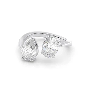 3.00 Ct Pear Cut  IGI Certified Lab Grown Diamond Wedding Ring 950 Platinum - Picture 1 of 10