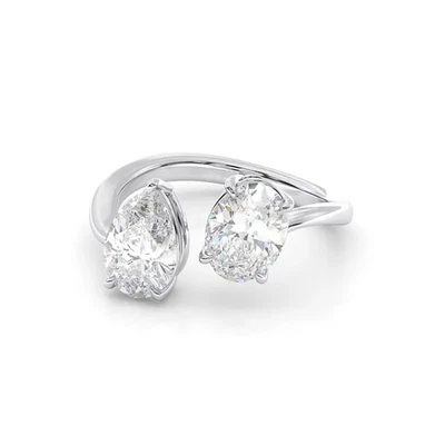 3.00 Ct Pear Cut  IGI Certified Lab Grown Diamond Wedding Ring 950 Platinum - Image 1 of 4