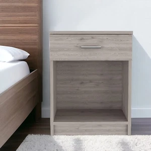 22" Light Gray Wood One Drawer Nightstand - Picture 1 of 8