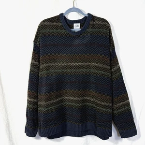VTG Geoffrey Beene Sweater Men's Sz XXL Multicolor 90's Grandpa Acrylic Pullover - Picture 1 of 7