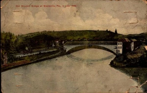 RARA POSTAL-ANTIGUO PUENTE DE MADERA SOBRE EL RÍO CONEMAUGH, BLAIRSVILLE, PA BK80 - Imagen 1 de 2
