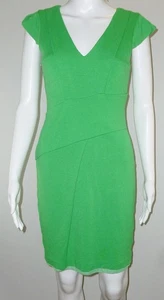 Yoana Baraschi Green Knit Dress Size 4 Knit Stretch Viscose Cap Sleeve Womens - Picture 1 of 3