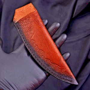 FUNDA FUNDA DE CUERO DE VACA HECHA A MANO PERSONALIZADA PARA CUCHILLO DE HOJA FIJA - Imagen 1 de 4