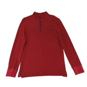 Relwen Red 1/4 Snap Pullover Men's Size XL Sweater Sweatshirt - Picture 1 of 7
