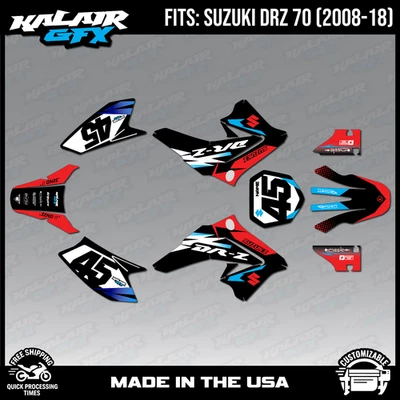 Kit de calcomanías gráficas para Suzuki DRZ70 (2008-2018) Division Series - Rojo Foto 1 de 4