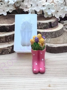 3D Garden boots-shoes with flowers handmade silicone Mold - Picture 1 of 8