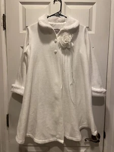 Girls Dream White Dress Swing Coat WEDDING FLOWER GIRL / Formal Size 9/10 - Picture 1 of 4