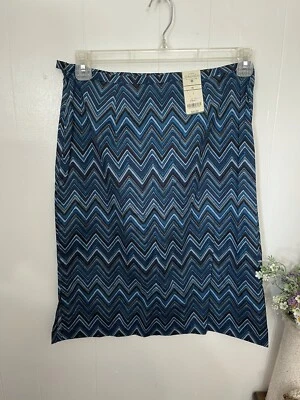 Falda Chevron Azul St. John’s Bay 10 Nueva Con Etiquetas Algodón $20  Foto 1 de 4