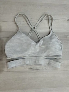 LORNA JANE Athletic Sports Bra – Light Gray White Stripe EXCELLENT - Bild 1 von 3