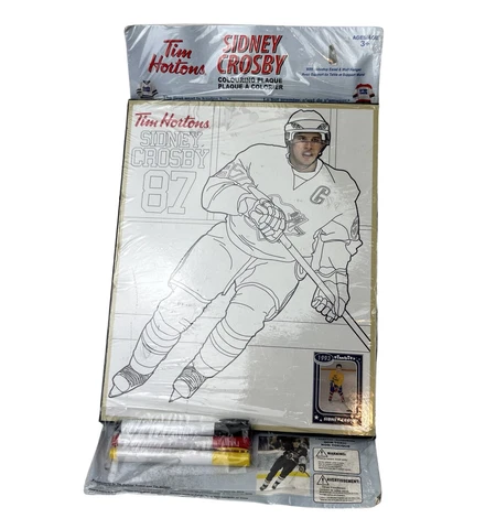2012 Tim Hortons Sidney Crosby NHL Hockey Colouring Plaque with 3 Markers Easel Cover