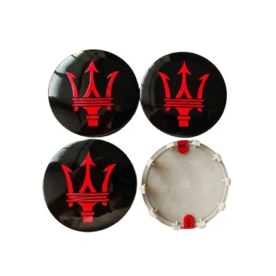 Per Maserati 4pcs 60mm Hubcaps Coprimozzi GTS Ghibli Levant Grecale Quattroporte - Image 1 of 3