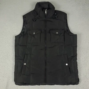 J.Crew Vest Mens Size Medium Black Down 4 Pocket Utility Outerwear Full Zip - Picture 1 of 9