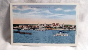 Postal de colección The Waterfront Memphis Tennessee Paddle Wheel River Boats. - Imagen 1 de 2