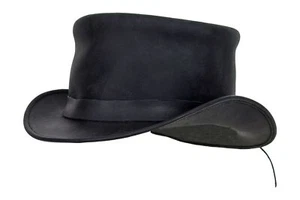 Sombrero de top de cuero negro Deadman - envío gratuito - Imagen 1 de 9