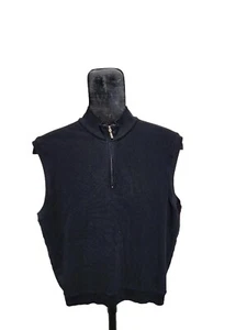 Vintage Peter Millar Herren Größe Large 1/4 Reißverschluss schwarz Pullover Sweater Weste  - Bild 1 von 10