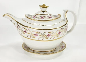 Early Antique Porcelain Teapot with Underplate Chamberlain Derby Unsigned - Picture 1 of 9