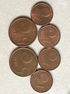 Euro 6 Piece Coin Lot, 1,5 Cent - Picture 1 of 6