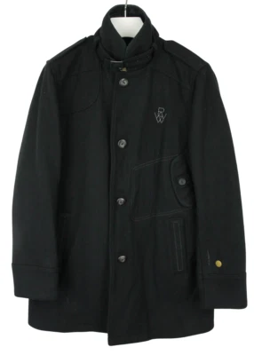 G-STAR Decoy Wool Garber Trench Coat Men's XL Button Up Black - Image 1 of 4