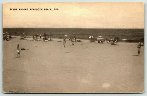  Vintage Rehoboth Beach Delaware Beach Scene Sun Bathers Postcard A13 - Picture 1 of 2