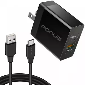 36W PD FAST HOME CHARGER TYPE-C 6FT LONG POWER CABLE USB-C for PHONES TABLETS - Picture 1 of 6