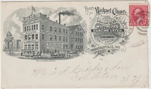 1892 Indianapolis Ind Illust advt cover M GLUNE Red Lion Mattresses (d410) - Picture 1 of 2