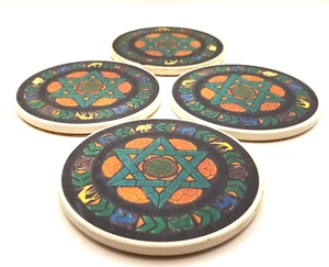 Star Of David Ceramic Coasters - Picture 1 of 5