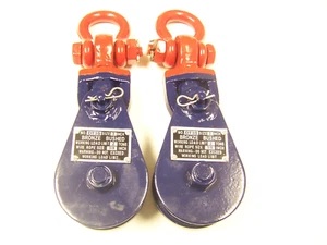 2 Ton Capacity Snatch Block with Swivel Shackle, 3" Sheave, 3/8" Cable (Qty 2) - Picture 1 of 1