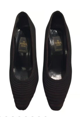 PRECIO BAJADO Zapatos Fendi Vintage Años 90 Marrón con Costuras Mínimas Onduladas 6.5 Foto 1 de 4