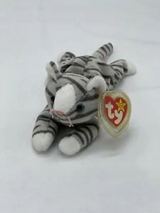 TY Beanie Baby PRANCE il gatto grigio Tabby (8 pollici) 1997 - Foto 1 di 4