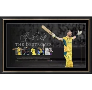 GLENN MAXWELL The Destroyer SIGNED Framed Limited WORLD CUP Cricket Australia - Picture 1 of 2