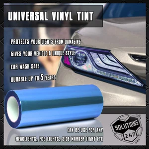 Glossy Light Blue Vinyl Film Smoke Tint Headlight Taillight Fog Light 12"x60" In - Picture 1 of 5