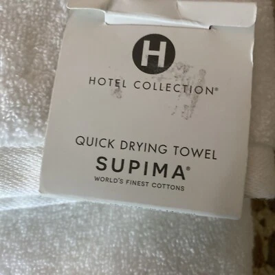 Hotel Collection Quick-Dry 100% Supima Cotton 30 x 56 in White @ - Image 1 of 4