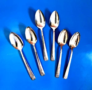 WM ROGERS PINT ORCED Teller AA IS Silber Teller Besteck Set 6 Teelöffel - Bild 1 von 5