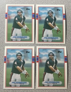 1988 TOPPS TRADED 91T JIM HARBAUGH ROOKIE LOT OF 4 BEARS MICHIGAN RC QTY 🏈🔥 - Bild 1 von 2